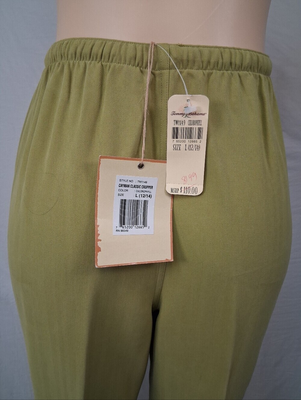 Tommy Bahama Olive Drawstring Cropped Capri Pants - Picture 8 of 17